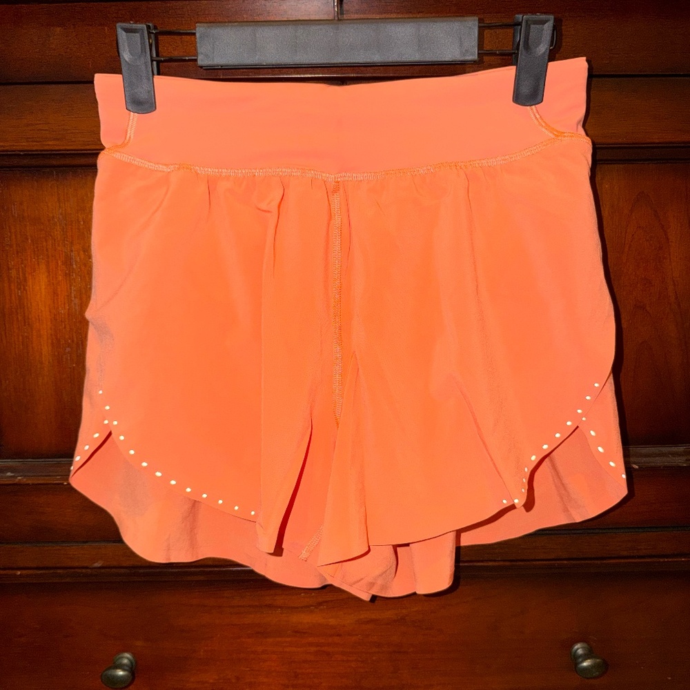 Lululemon Fast and Free Up High Rise Shorts 3” — Size 4, Peach (Coral Kiss)
